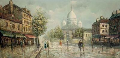unknow artist Henri Royer Montmartre sous la pluie France oil painting art